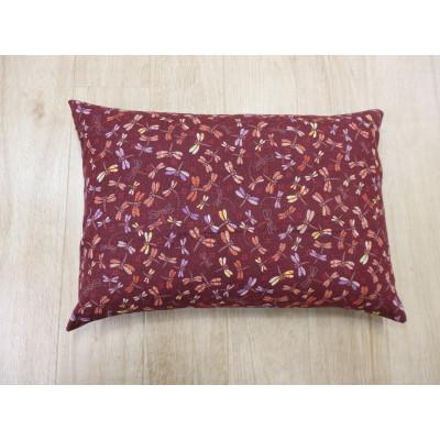 ふるさと納税 松原市 国産そば殻枕 35×50cm ピンクトンボ柄 枕カバー付き 日本製 高さ調節 硬め 薬剤不使用