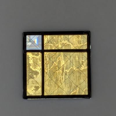 ふるさと納税 戸田市 ステンドグラスの小さなパネル(イエロー)