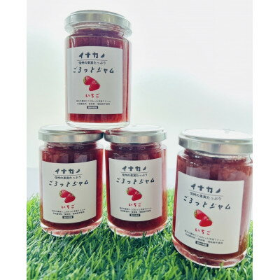 【ふるさと納税】イナカノ　ごろっとジャム　いちご　140g×4本セット【信州中野】【1625403】