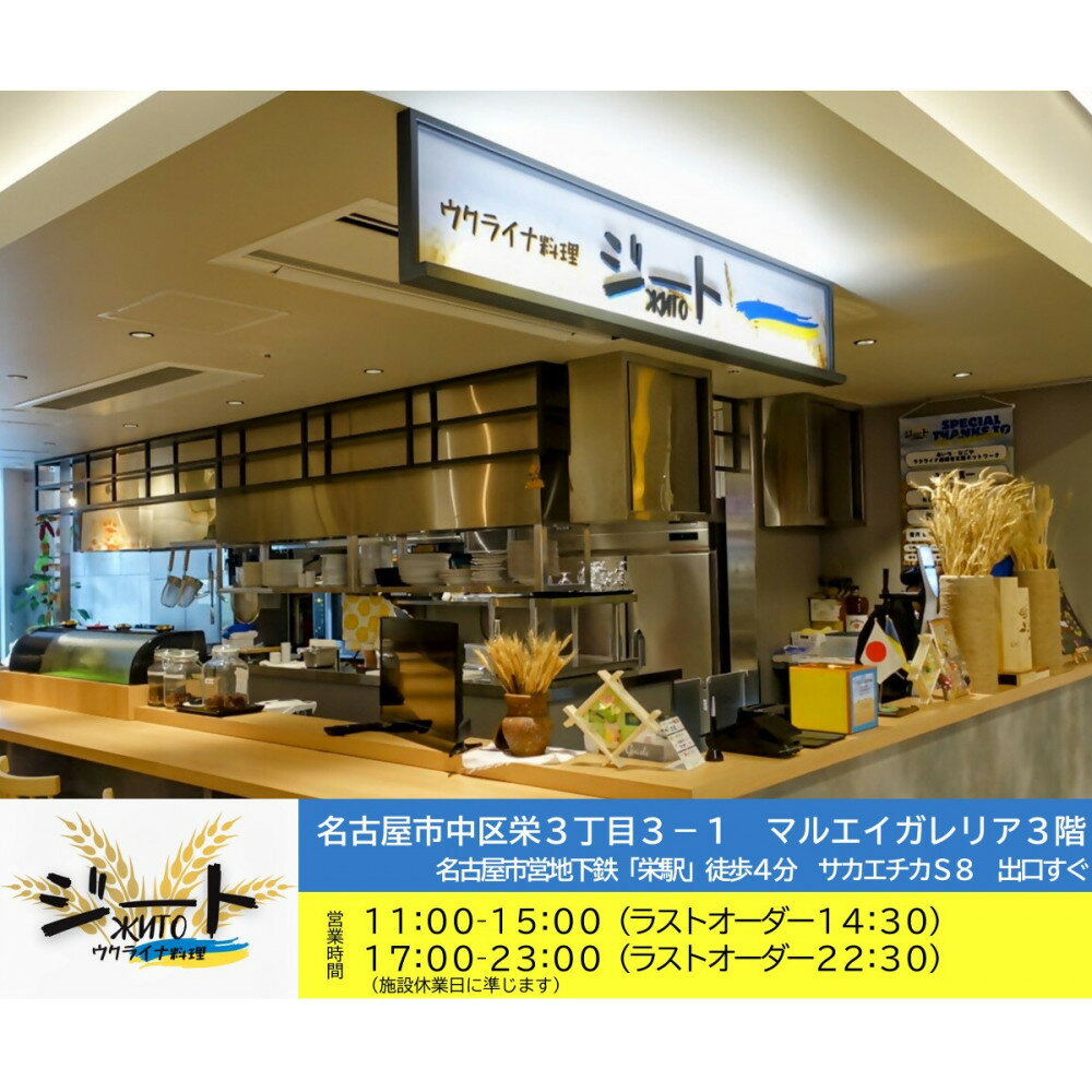 【ふるさと納税】ウクライナ・レストラン「ジート」食事券【ウクライナ避難民支援事業寄附金専用】【ふるさと納税の返礼品でウクライナ避難民を支援します】