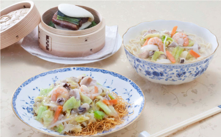 【具材付き】長崎ちゃんぽん・皿うどん揚麺・角煮まんじゅう詰合せ＜みろく屋＞ [QBP001] [QBP001]
