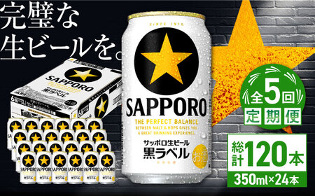 【全5回定期便】サッポロ生ビール 黒ラベル 350ml×24缶  合計120缶 /ビール お酒  黒ラベル 大分 日田 サッポロビール / [ARDC070]