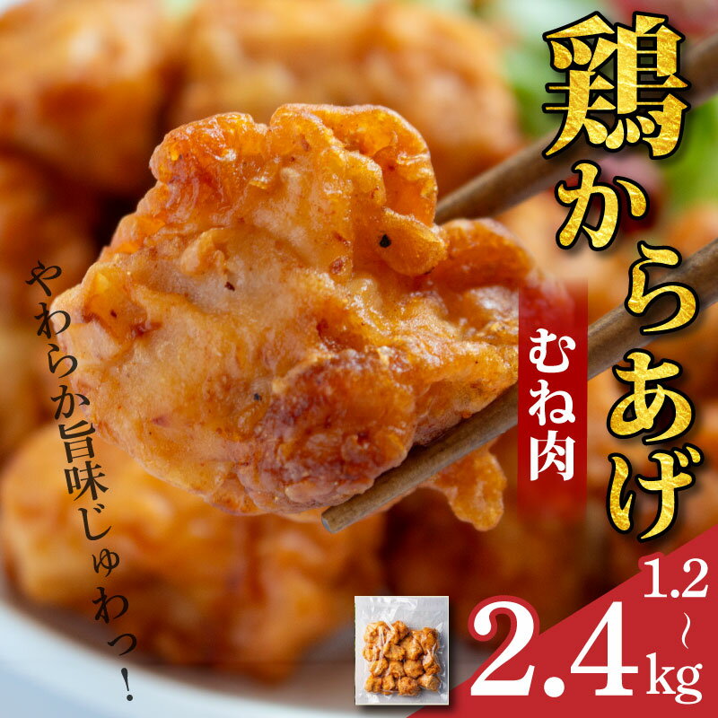 【ふるさと納税】 鶏肉 唐揚げ むね 選べる容量 1.2kg～2.4kg 小分け 冷凍食品 惣菜 おかず 国産 鶏肉 鳥肉 とりにく 鶏 とり チキン タンパク質 プロテイン ダイエット 健康 美容 トレーニング ジム スポーツ お取り寄せ グルメ 送料無料 徳島県 阿波市 有限会社阿波食品