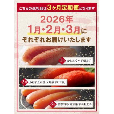 ふるさと納税 福智町 ★【2026年発送】明太子食べ比べ定期便(毎月・年3回) |  | 02