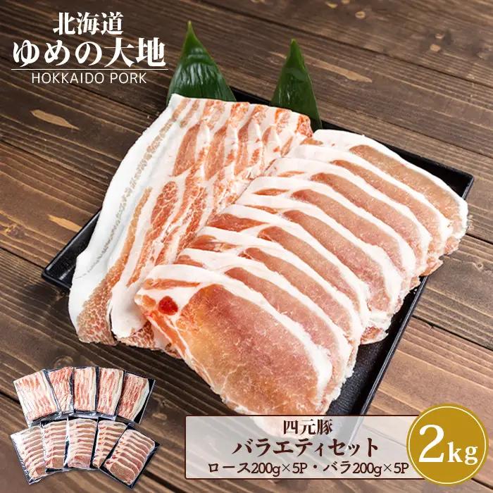 【北海道ブランド豚】「ゆめの大地」 バラエティセット（ロース200g×5P・バラ200g×5P）【2700901】