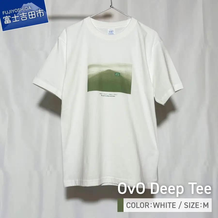 Tシャツ 半袖 WHITE Mサイズ 綿100％ 「 OvO Deep Tee 」 ユニセックス カジュアル ファッション 白 ホワイト 富士山