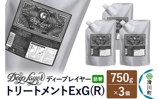 DeepLayer ディープレイヤー トリートメント ExG (R) 【詰替】 750g×3個 [まとまり パサつき なめらか 手触り スルスル髪 ふんわり 細毛 軟毛 ダメージ毛 ブリーチ毛 リンス コンディショナー]