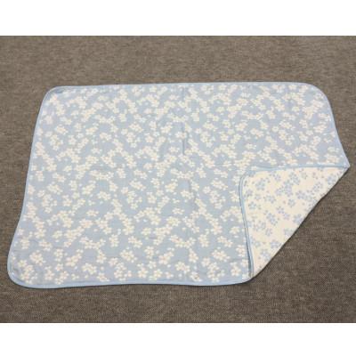 ふるさと納税 泉大津市 ジャカード織　やわらか五重ガーゼハーフケット　約100×140cm　ブルー色　FNG-008 |  | 02