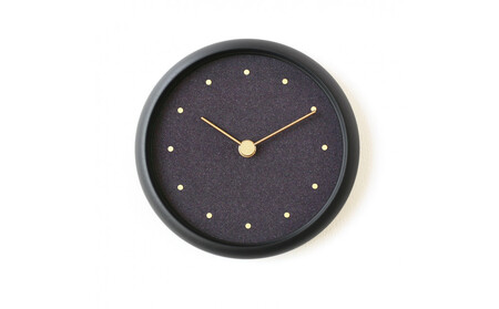 はなもっこ 掛時計 古代紫　ブラック