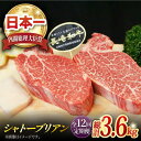 【ふるさと納税】【全12回定期便】長崎和牛 シャトーブリアン 計3.6kg (約150g×2枚/回) 肉 お肉 牛肉 赤身 和牛 希少部位 ヒレ ステーキ 東彼杵町/黒牛 [BBU036]