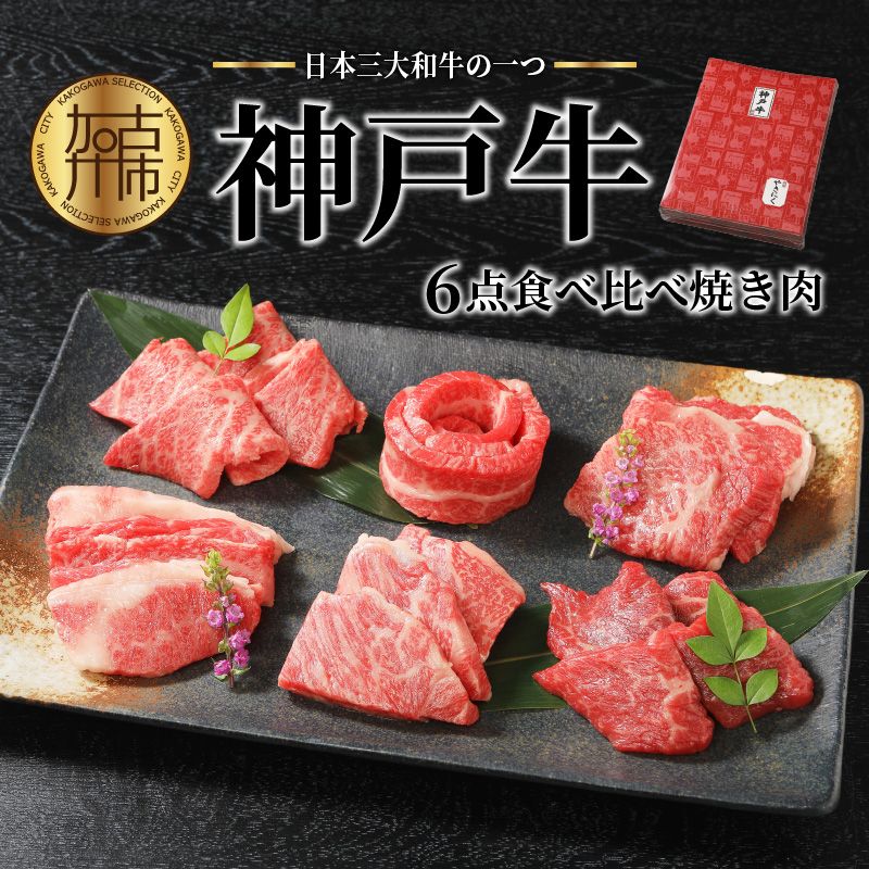 自社牧場直送神戸牛6点食べ比べ焼肉（600g）【2603A00109】
