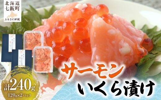 サーモンいくら漬け120g×2パック 【ふるさと納税 人気 おすすめ ランキング サーモン イクラ ikura 鮭卵 醤油漬け 海鮮丼 お取り寄せ グルメ ご飯にのせるだけ 小分け おつまみ おかず 水産 海鮮 魚卵 魚介 冷凍 北海道 七飯町 送料無料 】 NAAF035