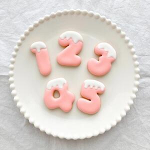 お誕生日クッキー〈くまさん〉　ピンク　merry.cooking【数字:9】