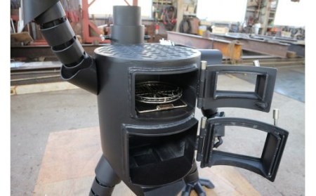 ロボット型薪ストーブ（ミニ）災害備蓄 防災グッズ 暖炉 オブジェ 置物 ピザオーブン【R00757】