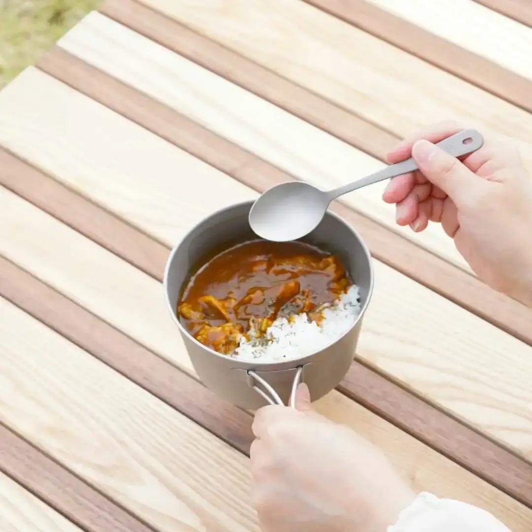 [ベルモント]チタンカトラリー 3Pセット アウトドア用品 キャンプ用品 スプーン フォーク ナイフ 食器 野外 持ち運び  ケース付き 軽量【010S758】