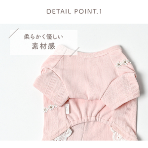 フラワーポシェットTシャツ  イエロー 犬服 小型犬 春夏 パステル ドッグウェア 【ココアトワ(cocoAtoi)】 Ｓ