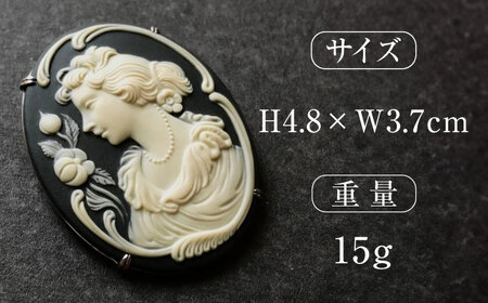 【GRAND CAMEO】　花飾り ブローチ＆ペンダントトップ 大 / アクセサリー 装飾品 ブローチ ペンダント カメオ アンティーク レトロ / 瀬戸市 / 陶華[BBCD007]
