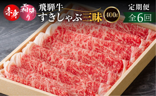 飛騨牛 すき焼き しゃぶしゃぶ用 400g 定期便 全6回 2ヶ月に1回 お届け ロース もも 赤身 交互 国産 ｜ 飛騨牛 定期便 牛肉 定期便 定期便 牛肉 牛肉 定期便 6回 飛騨牛 定期便 和牛 国産牛 飛騨牛 牛肉 飛騨牛 すき焼き 牛肉 すき焼き 飛騨牛 しゃぶしゃぶ しゃぶしゃぶ用 すき焼き セット 世界遺産 白川郷 [S930]