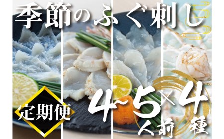 【 刺身 】定期便4回 季節のふぐ刺身 4-5人前 CX