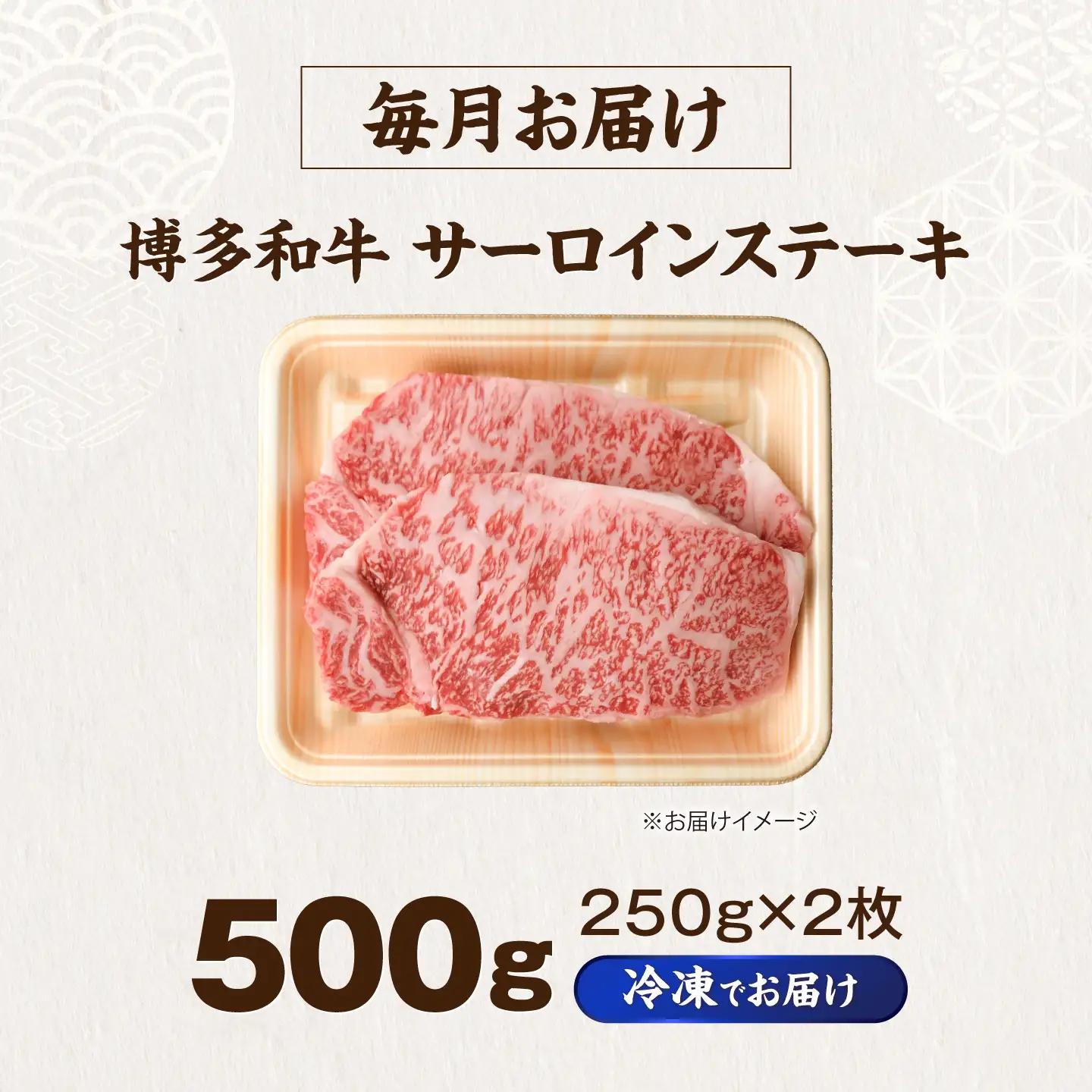 【全12回定期便】大満足！ 博多和牛 牛肉 サーロイン ステーキ 500g(250g×2) VFD076 ステーキ 