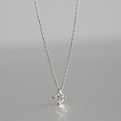 ふるさと納税 大津市 プラチナ900【0.2ct ラボダイヤモンドネックレス】4本たてづめ 未来の輝き 一粒ペンダント |  | 03