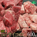 【ふるさと納税】宮崎牛サイコロ600g(バラ150g×2・もも150g×2) 牛肉 カルビ 赤身 ウデ モモ 真空 冷凍 内閣総理大臣賞受賞 宮崎県産 送料無料（36-168）
