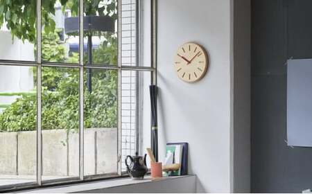 Paper-Wood CLOCK line/オレンジ（DRL19-06OR）レムノス Lemnos 時計 装飾品 工芸品 伝統技術 インテリア ペーパーウッド  FAD-0799
