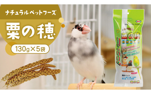 エクセル 粟の穂 130g × 5袋 小鳥用 鳥 ハムスター 小動物 ペットフード 餌 えさ ビタミン ミネラル 食物繊維 穀物  [BU023sa]
