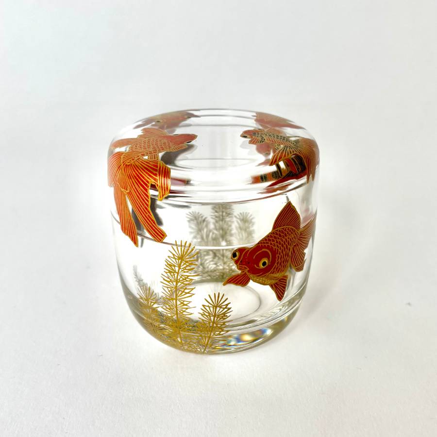 ＜うるしアートはりや＞金魚蒔絵アクリル大棗