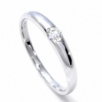 ふるさと納税 山梨県 PT950  甲丸ダイヤモンドリング 0.10CT R3620DI-P2 #11