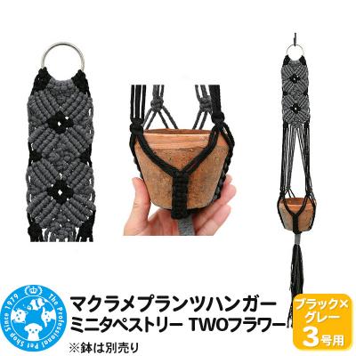 ふるさと納税 邑楽町 マクラメプランツハンガー ミニタペストリー TWOフラワー 3号用|09_chm-d30101al