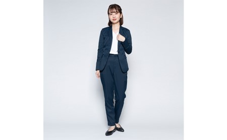 【ふるなび限定】レディース テーラードライトジャケット「ワークウェアスーツ」スーツに見える作業着 　 丸洗い可 ストレッチ 速乾 部屋干し可 撥水 シワになりにくい　ネイビー FN-Limited-S