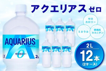 アクエリアス ゼロ PET 2L (2ケース) 計12本【コカコーラ アクエリ スポーツ飲料 夏バテ予防 水分補給 ダイエット 2リットル ペットボトル ペット スポーツ イベント】A1-A090035