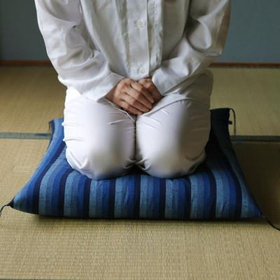 ふるさと納税 筑後市 筑後織座布団:つくし(色:青) |  | 03