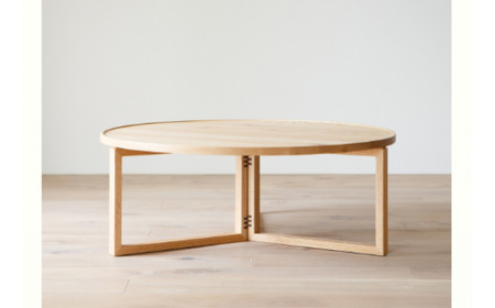 天然木リビングテーブル 伝統工法 / ウォールナット材 または オーク材 【HIRASHIMA SPAGO Circle Table 084】 受注生産