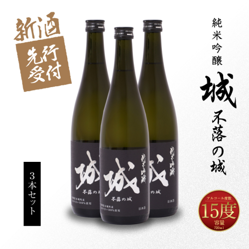 ＜【先行予約】令和8年産 木城町・毛呂山町 新しき村友情都市コラボ 日本酒 純米吟醸「城 ～不落の城」3本＞ K21_0040