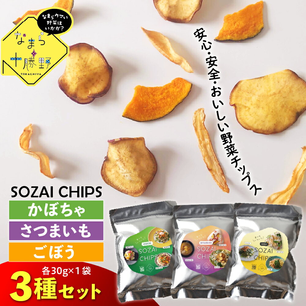 【ふるさと納税】SOZAI CHIPS 3種セット ( さつまいも かぼちゃ ごぼう )/ チップス 野菜チップス 野菜チップス さつまいもチップス かぼちゃチップス ごぼうチップス お菓子 スナック菓子 おやつ 常温 北海道 十勝 芽室町