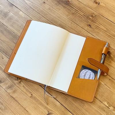 ふるさと納税 長岡京市 Freaks&co.のオリジナル、栃木レザーの手帳カバー A5サイズ 【ネイビー】 |  | 02