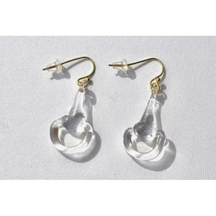 ハーフビットピアス CLEAR(イヤリングに変更可) | ピアス アクセサリー