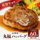 【ふるさと納税】佐賀牛　丸福ハンバーグ5個定期便（12回）／送料無料 冷凍 佐賀牛 黒毛和牛 ブランド牛 佐賀牛ハンバーグ 生ハンバーグ