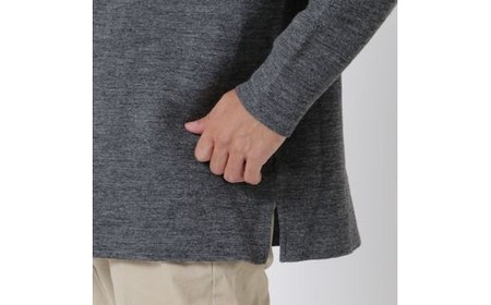 セーター 胸ポケットケーブル柄セーター ( チャコール・M ) メンズ ニット ウール100％ | 長袖 無地 カジュアル シンプル おしゃれ 男性 ギフト 秋冬 秋 冬 新潟県 五泉市 有限会社桜井