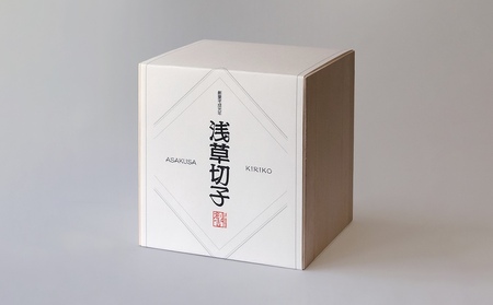 浅草切子 KANA KURITA「水晶オールド 麻の葉」木箱入り_0012-133-T07