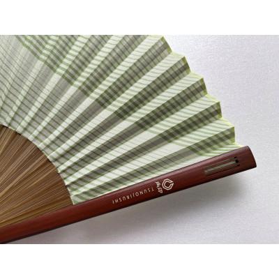 ふるさと納税 白山市 牛首紬　扇子セット(親彫木玉付):緑 |  | 01