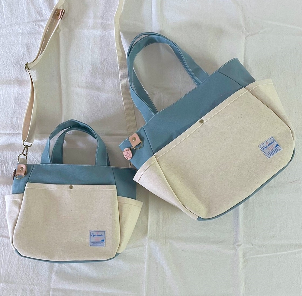 【ころりん工房】ふとっちょころりんミニ／水色／富士金梅 8号帆布バッグ [3376]