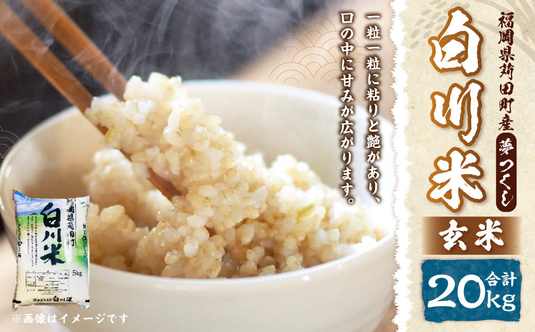 
            白川米 ( 夢つくし )  玄米 合計20kg（5kg×4袋）
          