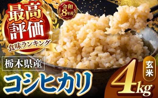 【令和8年産 先行予約】訳あり こしひかり 玄米  約4kg 訳あり|   米  お米 こめ 玄米 ご飯 ごはん もちもち コシヒカリ   栃木県 真岡市 送料無料