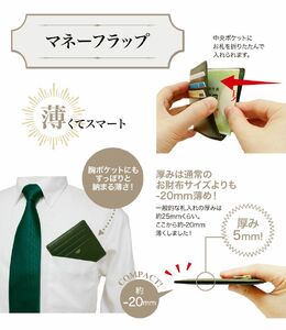 キプリス本革製小銭入れ付きカードケース(マネーフラップ)　カラー：ブラック 【kt026-004-1】