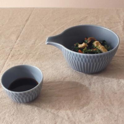 ふるさと納税 瑞浪市 【4枚SET】美濃焼 さざなみ 片口小鉢 ブルーグレー 200cc 小田陶器 |  | 03