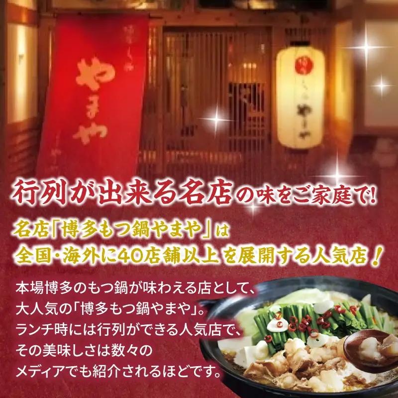 【短冊のし対応】博多もつ鍋やまや もつ鍋セット あごだし醤油味(1～2人前) もつ鍋 国産 牛もつ モツ 博多 やまや スープ付き 麺付き 冷凍 福岡県 八女市 198-014
