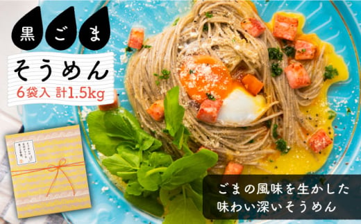 そうめんの吉田がつくる黒ごま そうめん (50g×5束) ×6袋入 / 南島原市 / 吉田食品手延工場 [SCL007] 